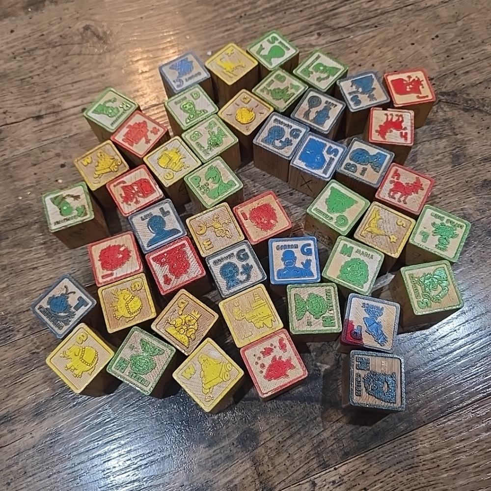 Vintage Sesame Street Wooden building blocks